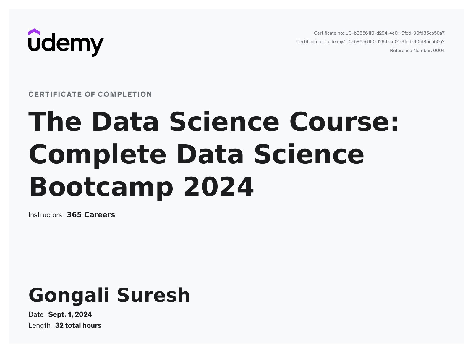 Data Science Certificate
